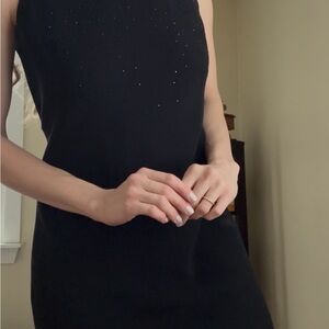 Jones New York Black Midi Dress with Subtle Sparkle